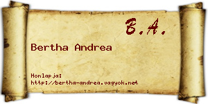 Bertha Andrea névjegykártya