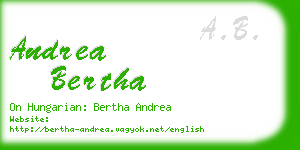 andrea bertha business card